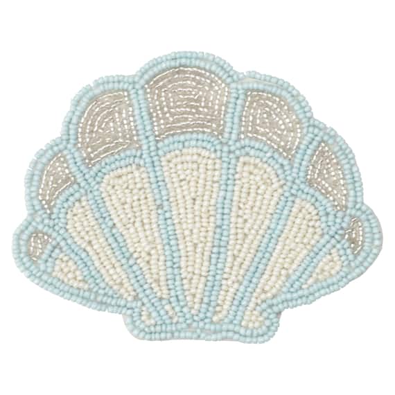 ビーズコースター(シェルガタ ブルー NG04) 1枚目画像