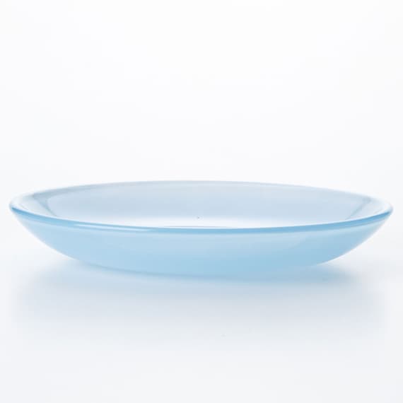 ミルクガラス風プレート(14cm ブルー NR04) 5枚目画像