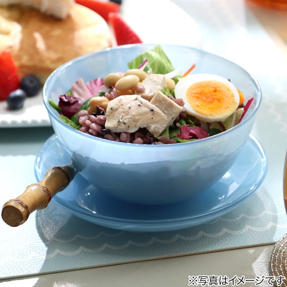 ミルクガラス風ボウル(13cm ブルー NR04) 2枚目画像