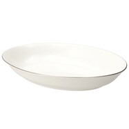 【ボーンチャイナ】オーバルプレート(シルバーライン BC014)