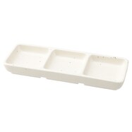 三つ切り薬味皿 (アイボリー 美濃焼)