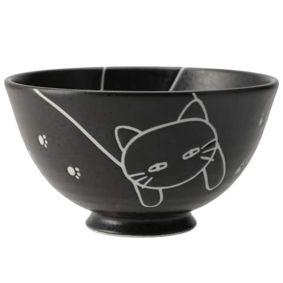 デコネコ食器5点セット カルエクレデコ(ブラック DI508) 4枚目画像