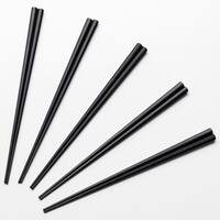 使いやすい 耐熱八角箸　5膳セット(ブラック)