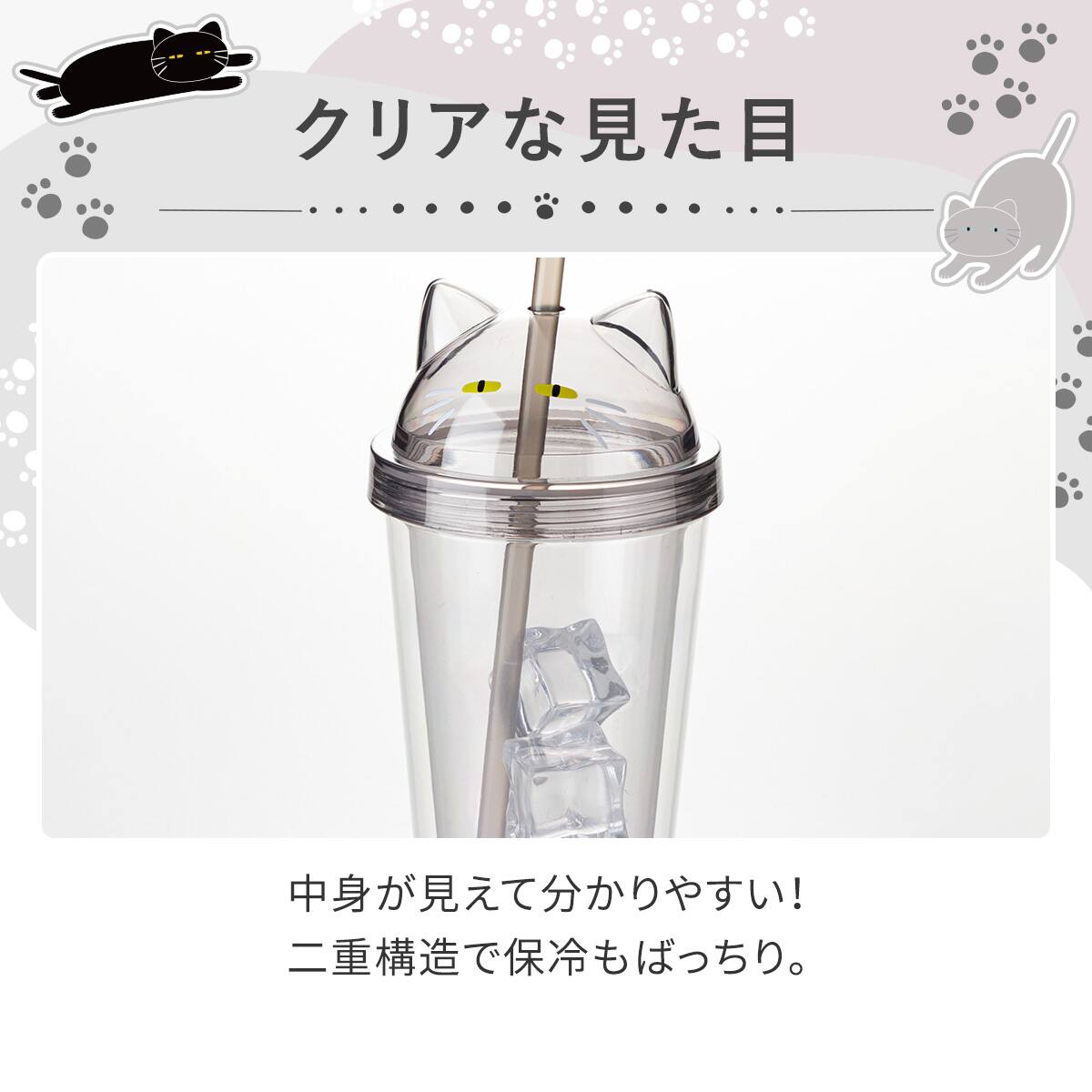 ストロー付きタンブラー(デコネコ TY604) | ニトリネット【公式】 家具