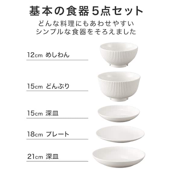 基本の 食器5点セット(XH26) 3枚目画像