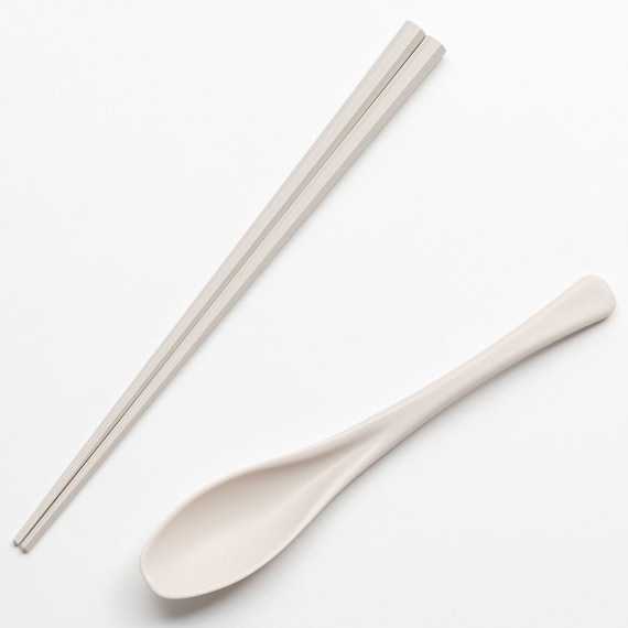 食洗八角箸 スリムスプーンセット 1枚目画像
