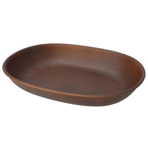 はっ水樹脂食器木目柄 オーバルプレート(RM002) 1枚目画像