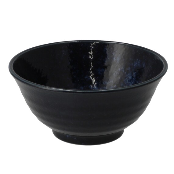 納豆も卵も混ぜやすい 超軽量どんぶり飯碗 カル：エクレ(窯変紺) 2枚目画像