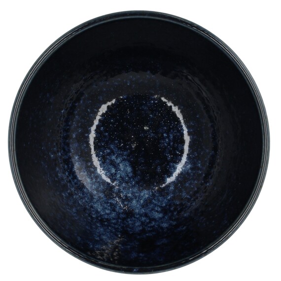 納豆も卵も混ぜやすい 超軽量どんぶり飯碗 カル：エクレ(窯変紺) 4枚目画像