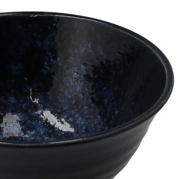 納豆も卵も混ぜやすい 超軽量どんぶり飯碗 カル：エクレ(窯変紺) 6枚目画像