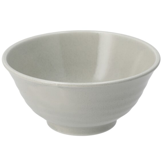 納豆も卵も混ぜやすい 超軽量どんぶり飯碗 カル：エクレ(銀灰釉) 1枚目画像