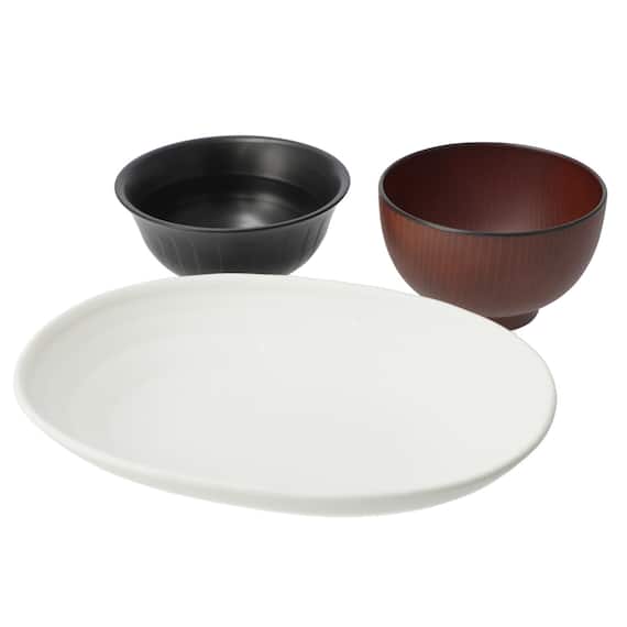 軽くて割れにくい 和風食器3点セット 1枚目画像