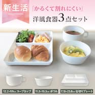 かるくてわれにくい 洋風食器3点セット