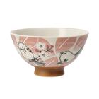 飯椀(シマエナガ 中 ローズ DI602) 3枚目画像