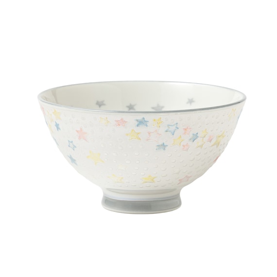きらきら 飯碗(スター2 ホワイト) 1枚目画像