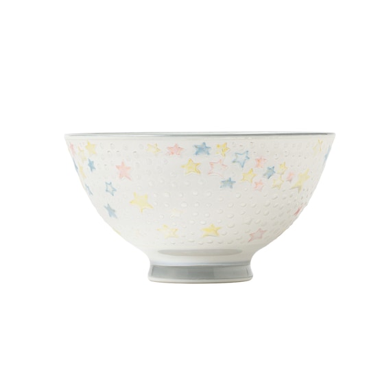 きらきら 飯碗(スター2 ホワイト) 2枚目画像