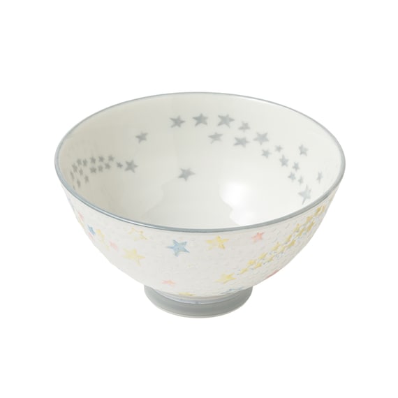 きらきら 飯碗(スター2 ホワイト) 4枚目画像