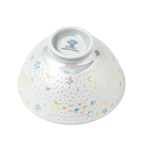 きらきら 飯碗(スター2 ホワイト) 10枚目画像
