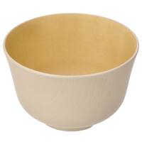 底面水切り付き 木目汁椀 (羽反 ベージュ)