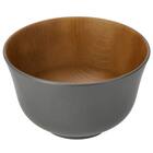 底面水切り付き 木目大椀 (羽反 グレー) 1枚目画像