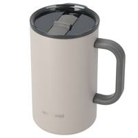 ジョッキにも使える蓋付きセラミックコートマグ580ml(モカ)