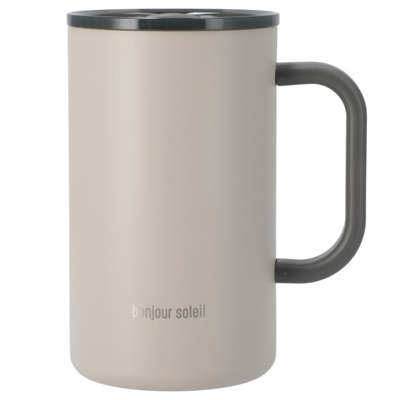 ジョッキにも使える蓋付きセラミックコートマグ580ml(モカ) 2枚目画像