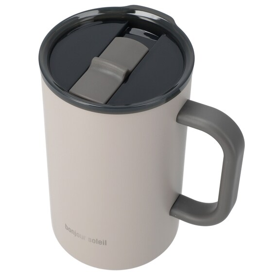 ジョッキにも使える蓋付きセラミックコートマグ580ml(モカ) 3枚目画像