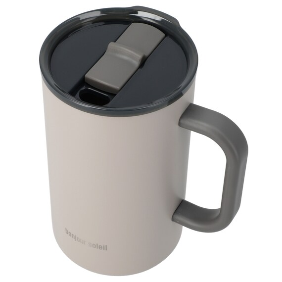 ジョッキにも使える蓋付きセラミックコートマグ580ml(モカ) 4枚目画像