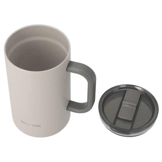 ジョッキにも使える蓋付きセラミックコートマグ580ml(モカ) 6枚目画像