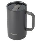 ジョッキにも使える蓋付きセラミックコートマグ580ml(ダークグレー) 1枚目画像