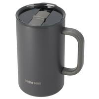 ジョッキにも使える蓋付きセラミックコートマグ580ml(ダークグレー)