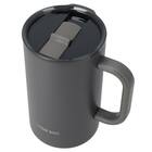 ジョッキにも使える蓋付きセラミックコートマグ580ml(ダークグレー) 4枚目画像