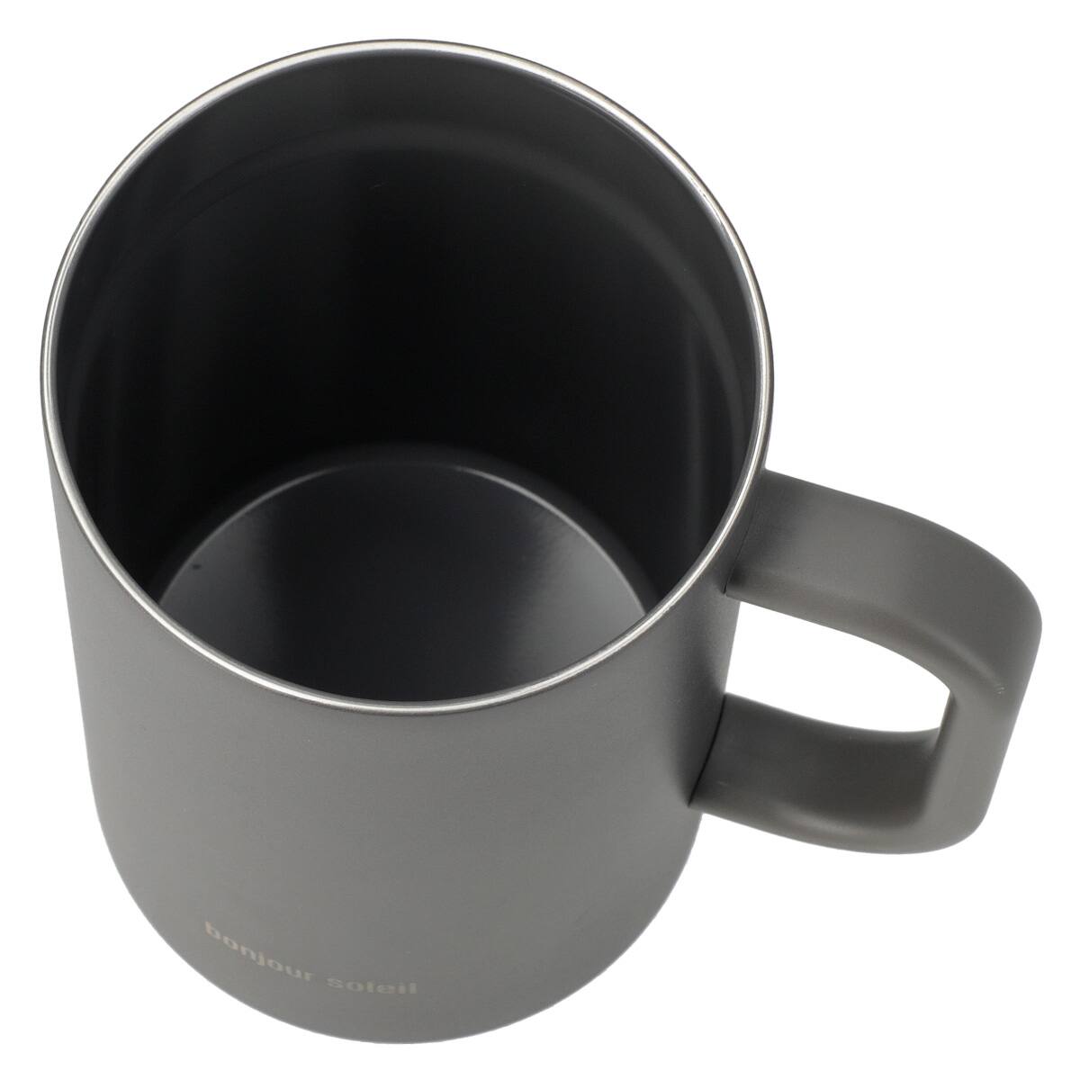 ジョッキにも使える蓋付きセラミックコートマグ580ml(ダークグレー