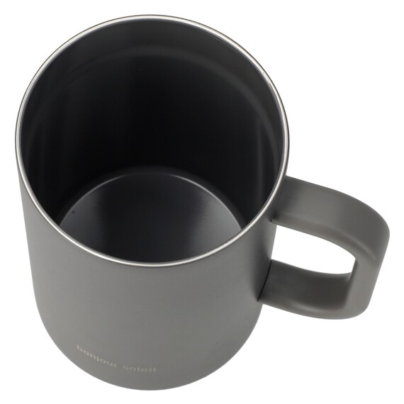 ジョッキにも使える蓋付きセラミックコートマグ580ml(ダークグレー) 7枚目画像