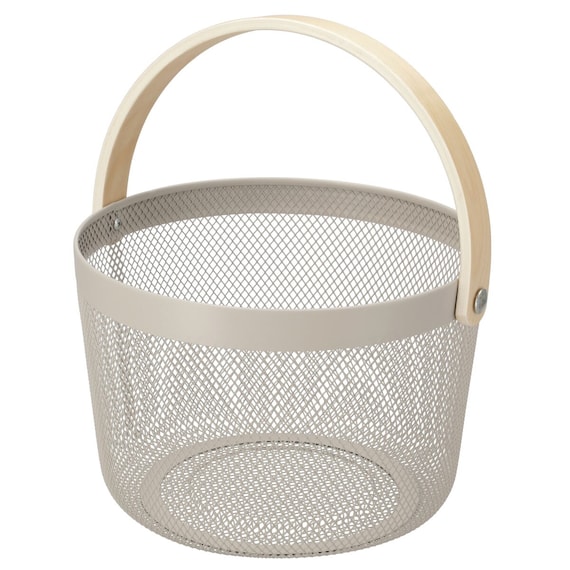 ハンドルバスケット 円形(モカ) 1枚目画像