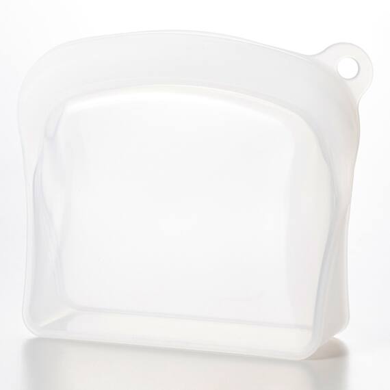 冷凍・湯煎・レンジで使える　立つシリコーンバッグ（300ml　CL） 1枚目画像