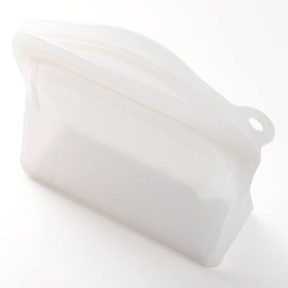 冷凍・湯煎・レンジで使える　立つシリコーンバッグ（300ml　CL） 8枚目画像