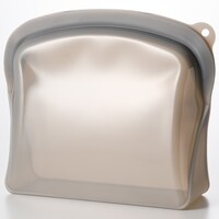冷凍・湯煎・レンジで使える　立つシリコーンバッグ（2000ml　GY）
