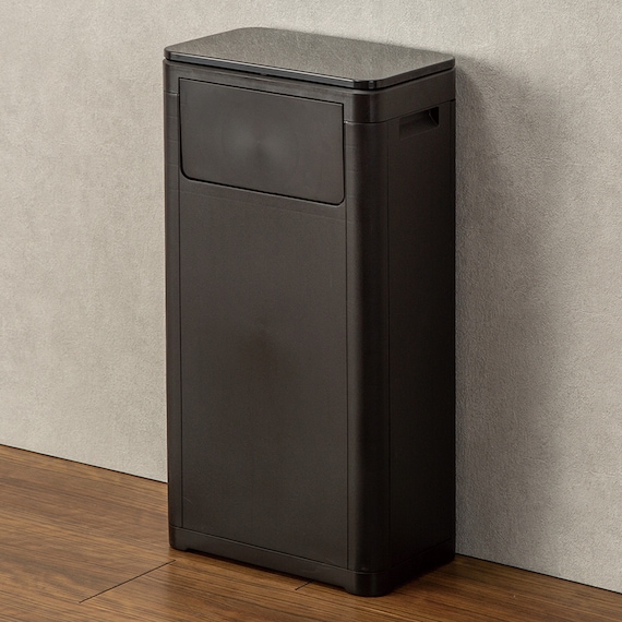 2WAY 壁にぴったりつけられるプッシュ式ペール 25L (ブラック) 1枚目画像