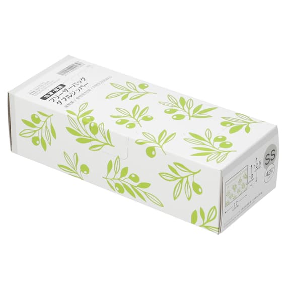 【3点セット126枚】フリーザーバッグ ダブルジッパー SSサイズ 42枚入り オリーブ(TWOL) 10枚目画像