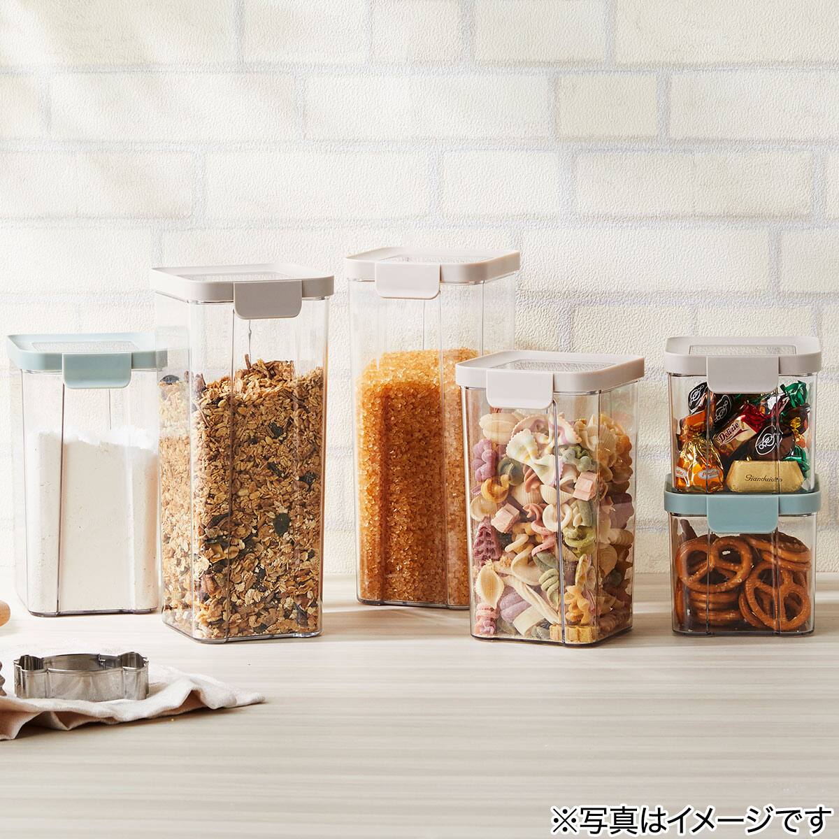 上から中身が見える保存容器 1800ml グリーン | ニトリネット【公式