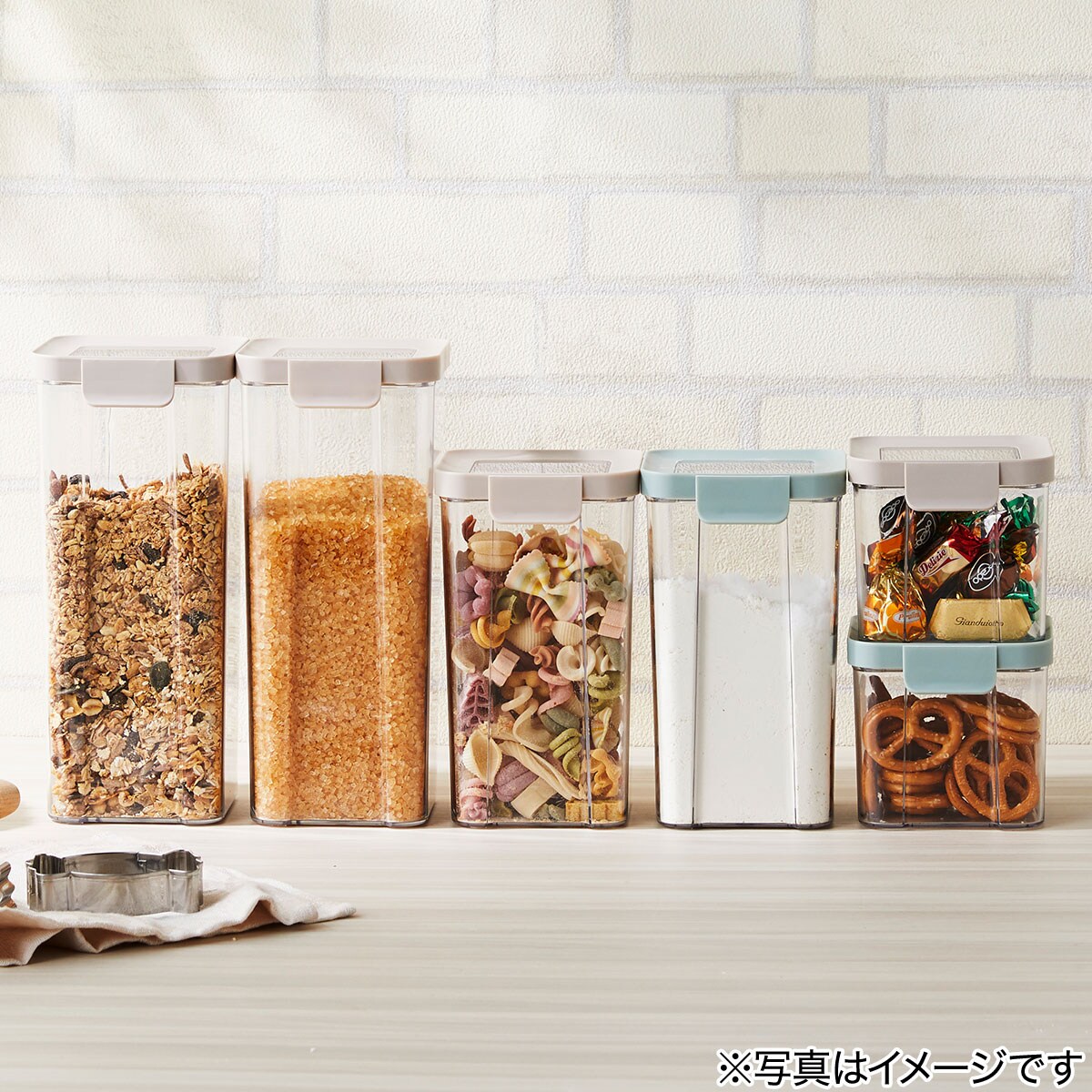 上から中身が見える保存容器 1800ml グリーン | ニトリネット【公式