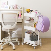 【キッズ収納】バッグハンガー付き　トロリレギュラー3点セット ホワイト