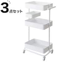 【キッズ収納】バッグハンガー付き トロリレギュラー3点セット ホワイト