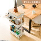 【デスク周り収納】スチールワゴントロリレギュラー 蓋トレー付き4点セットWH 6枚目画像
