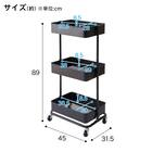 【ランドリー収納】回転バスケット付き トロリレギュラー3点セット ブラック 4枚目画像