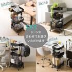 【ランドリー収納】回転バスケット付き トロリレギュラー3点セット ブラック 12枚目画像