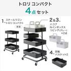 移動に便利なスチールワゴントロリコンパクト ハコブNインボックス 4点セット BK 3枚目画像