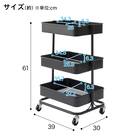 移動に便利なスチールワゴントロリコンパクト ハコブNインボックス 4点セット BK 6枚目画像