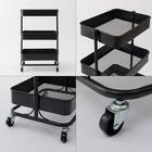 移動に便利なスチールワゴントロリコンパクト ハコブNインボックス　4点セット BK 7枚目画像